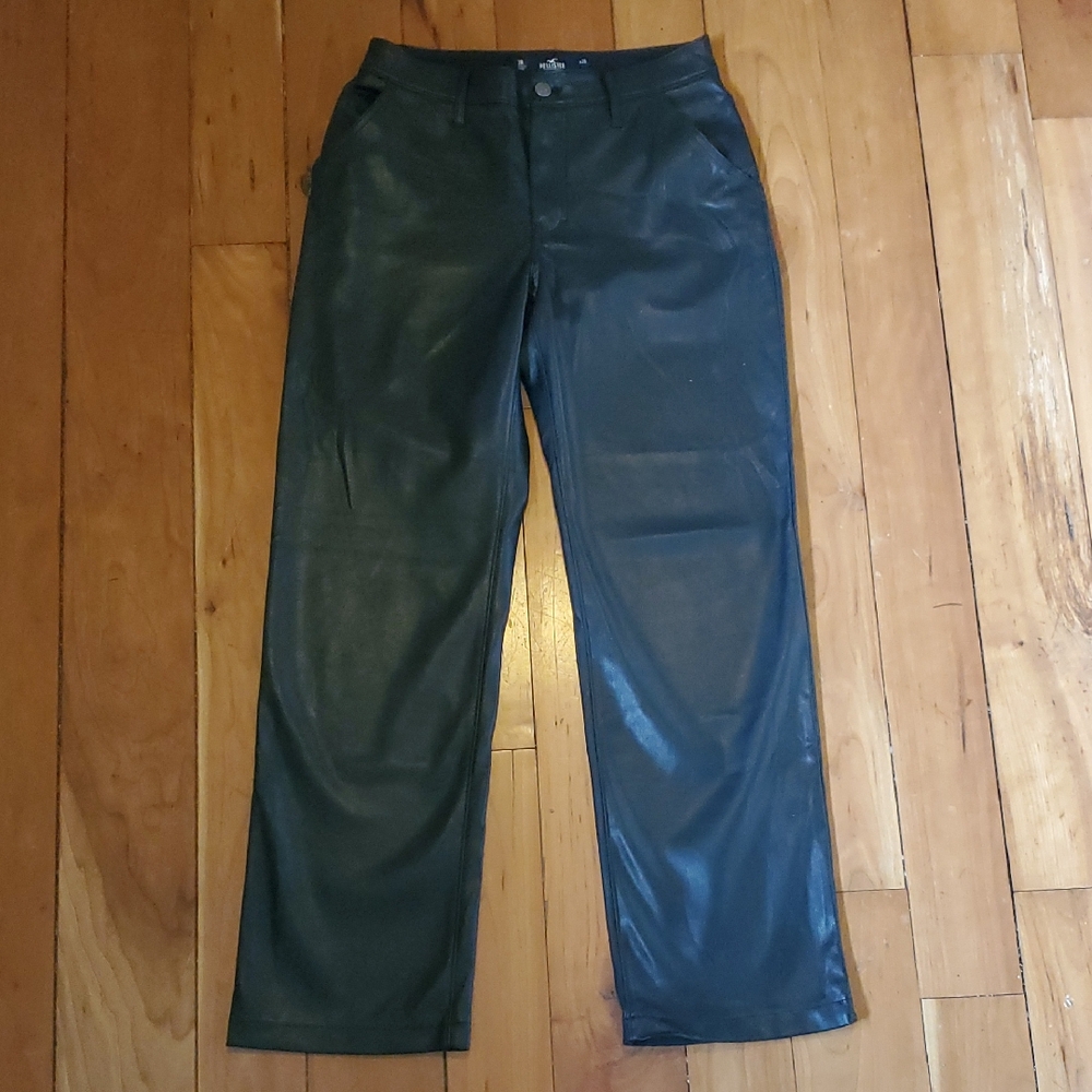 Hollister Black Faux Leather Pants